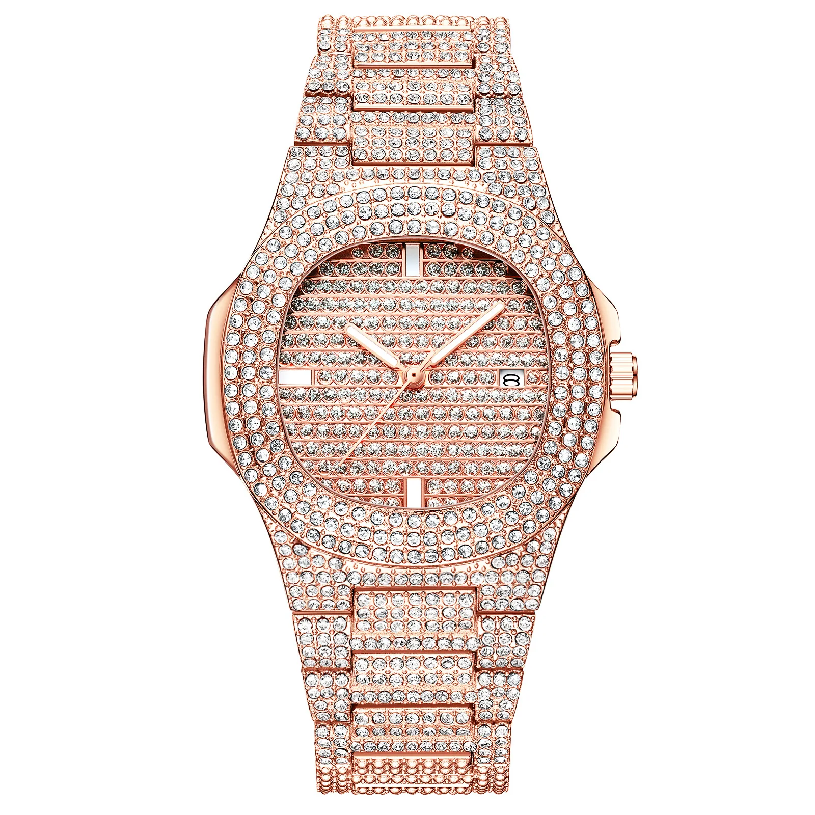 

Full Diamond Quartz Movement with Calendar Ladies Watch