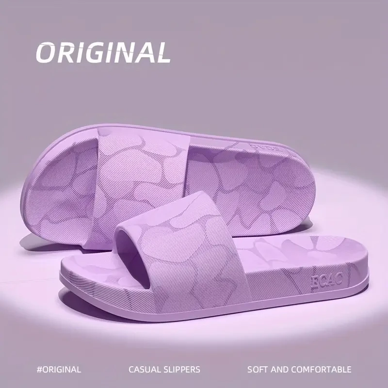 شباشب منزلية نسائية خفيفة الوزن بسيطة مقاومة للاهتراء أحذية داخلية/خارجية إيفا مانعة للانزلاق شباشب صيفية وردية مفتوحة من الأمام