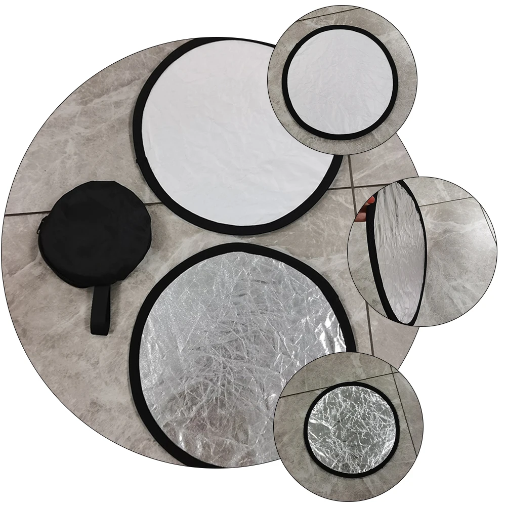 

2PCS Round Portable Photo Reflector Reflector Light Pad Portable Accessories Camera Prop Photo Shoot Tool Reflectors