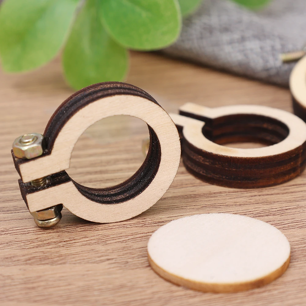 Mini Wooden Cross Stitch Frame Circular Embroidery Hoop Ring Crafts DIY Cross Stitch Sewing Kit Handmade Gifts Key Chain Decor