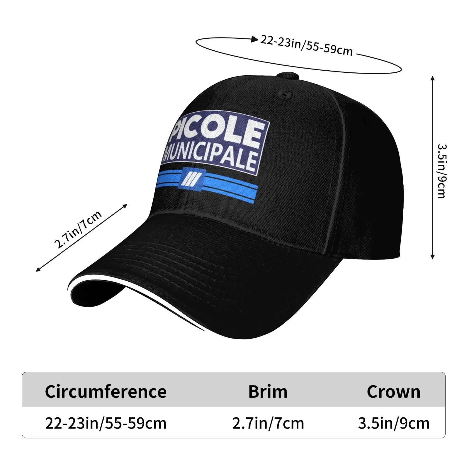 Picole Municipale 3 القياسية قبعة سائق الشاحنة قبعات البيسبول في الهواء الطلق Snapback قابل للتعديل قبعة سباق ملابس الغولف المشي لمسافات طويلة قبعة قبعة فاخرة