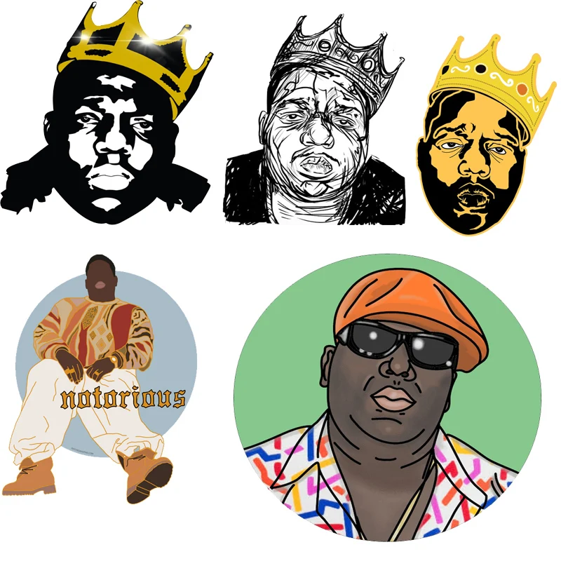 Patches On Clothes Hoodies A-level Iron On Transfer For Clothing Notorious B.I.G Biggie Heat Sticker On T-shirt Appliqued Decor