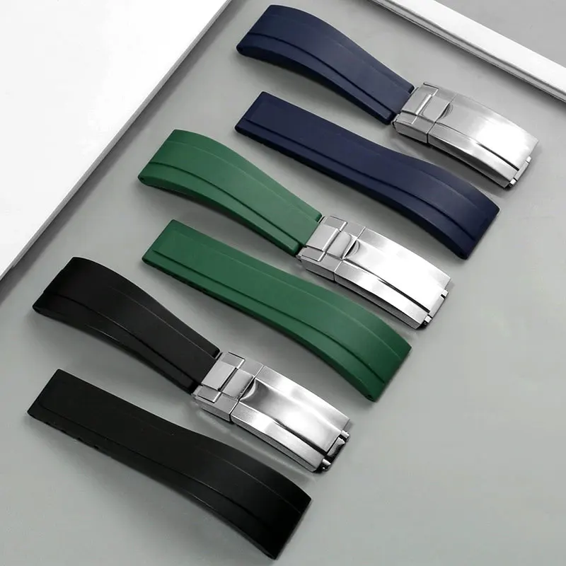 

Rubber Watch Strap for Rolex GMT Daytona Submariner Diver Silicone Watch Band Replacement Green Water Ghost 20mm Bracelet Belt