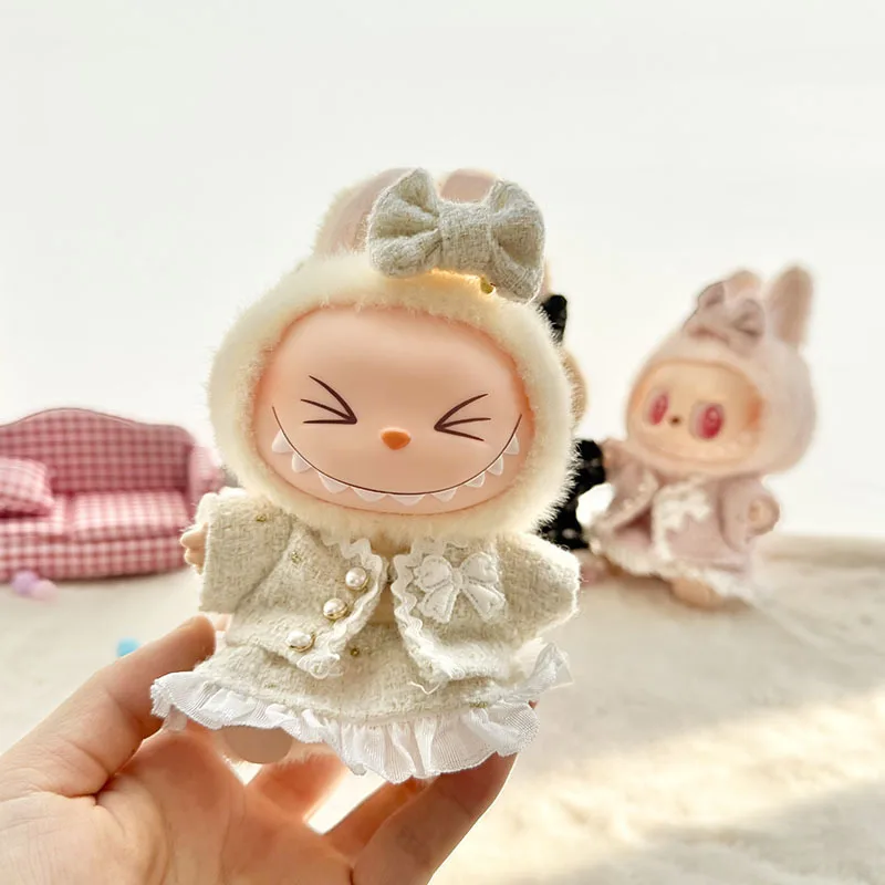 

17cm Labubu Doll's Clothes Cute Fashion V1V2 Idol Clothing DIY Kids Gift Labubu Dress Cloak Gift Clothes Hair accessories Ropa