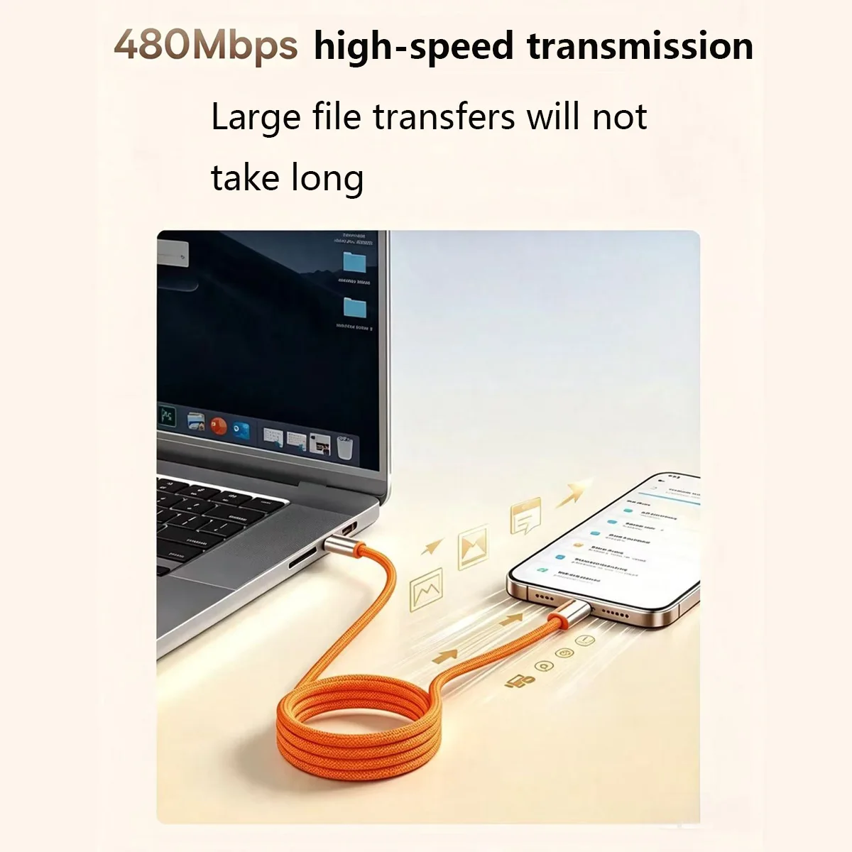 Kabel do ultraszybkiego ładowania 240W/60W Type C, magnetyczny, automatycznie zwijany, do Huawei, Samsung, Xiaomi, kabel USB C do C do transmisji danych z telefonu. — zdjęcie produktu 3