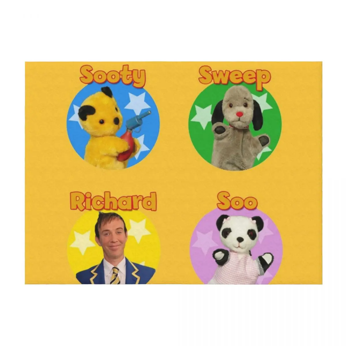 

Sooty and sweep stickers Throw Blanket Designers Luxury Throw Retros for babies Blankets