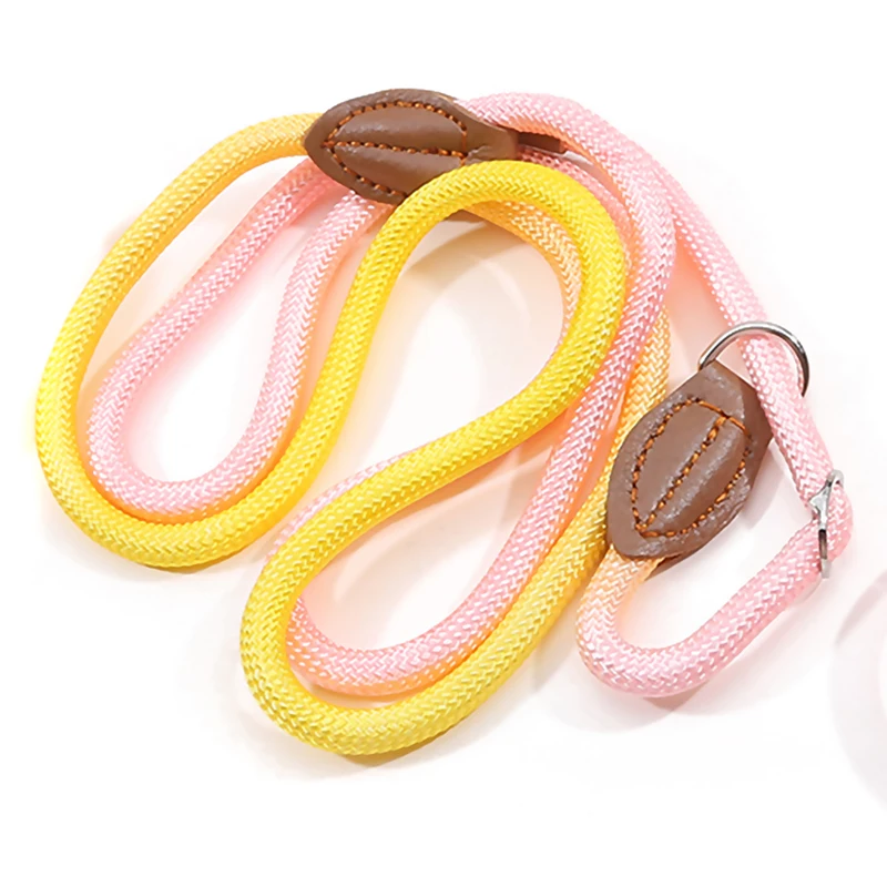 Corda da traino colorata per animali domestici nuovi cani in Nylon spesso leggero e resistente che camminano corda rotonda regolabile prodotto per animali domestici resistente alla rottura