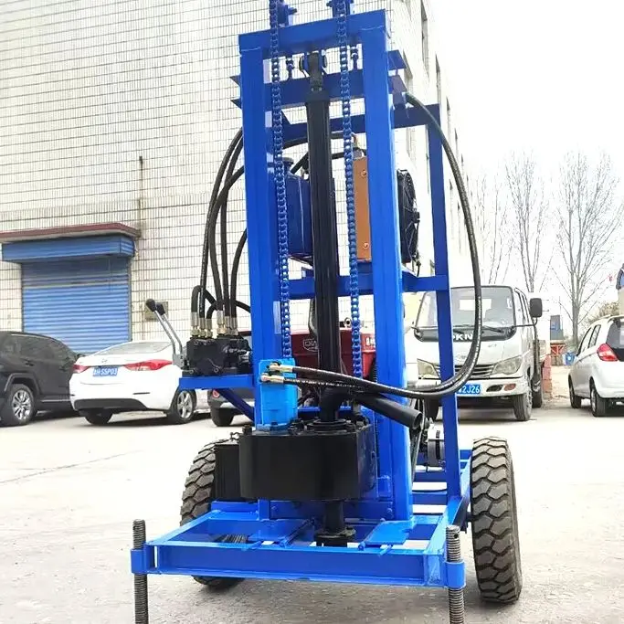 

Индивидуальная прочная буровая установка для водяных скважин на гусеничном ходу, 28 л.с., дизельная, гидравлическая, для точного бурения на глубину 150-180 м