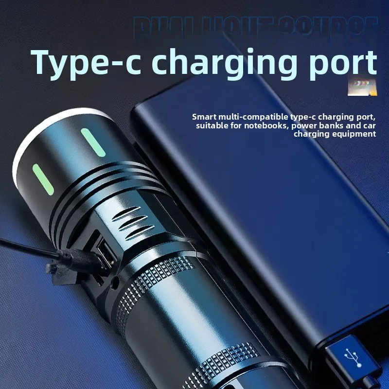 New Super Bright High Power Laser Flashlight Digital Multifunction Work Light Outdoor USB C Rechargeable Long Range Portabl