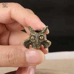 Animal Owl Brass Knife Bead EDC Outdoor DIY Paracord Woven Bracelet Accessories Lanyard Pendant Umbrella Rope Flashlight Hanging