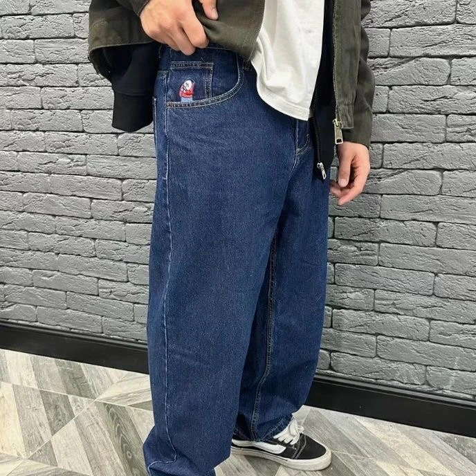 Klasyczne amerykańskie jeansy Waed, luźne, codzienne, z prostymi nogawkami, szerokie spodnie, młodzieżowe, modne, bawełniane, 100% antystatyczne, wytrzymałe.