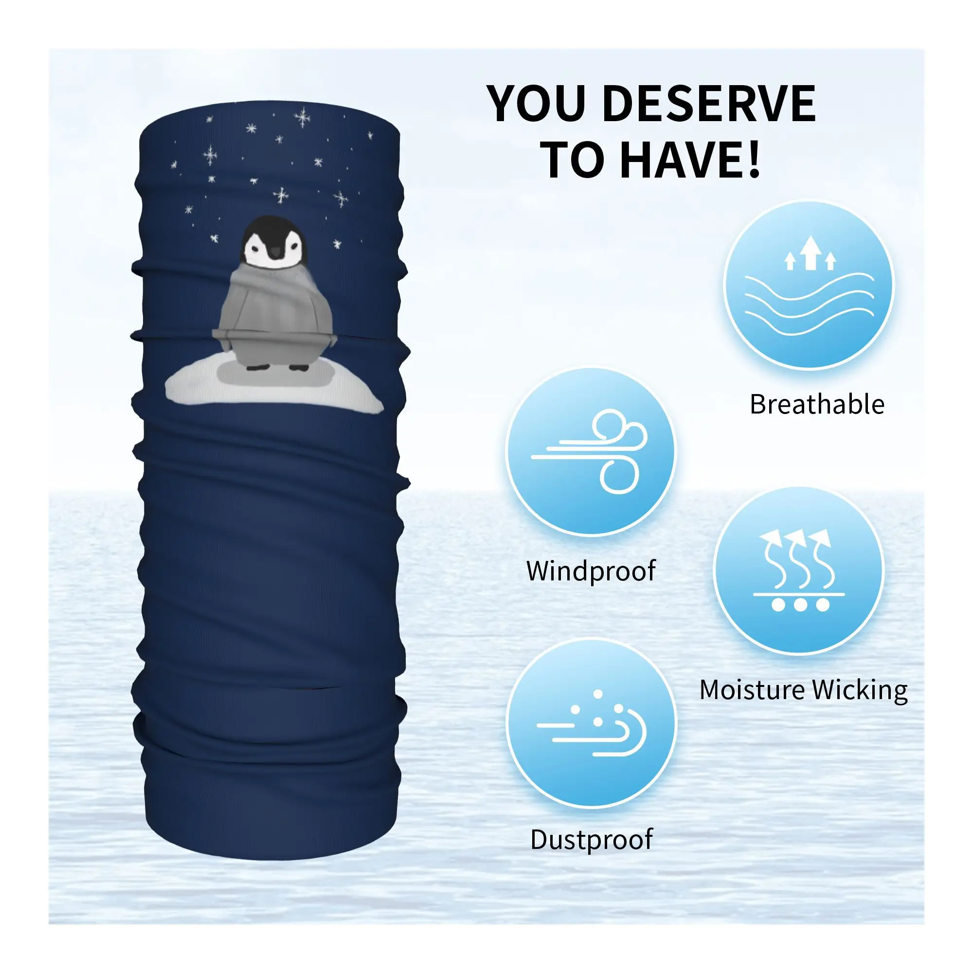 ハッピーリトルペンギンバンダナネックカバープリントマスクスカーフ多機能サイクリングスカーフハイキング釣り男性女性大人