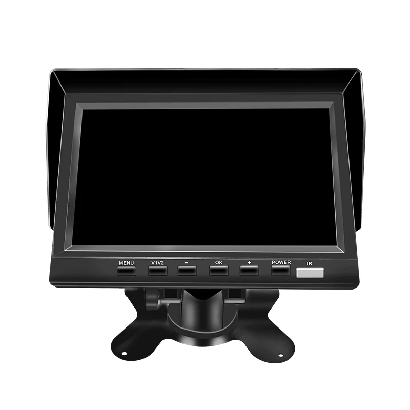 7 inch monitor VGA output LCD screen vehicle security car monitor case with sun hat with butterfly stand