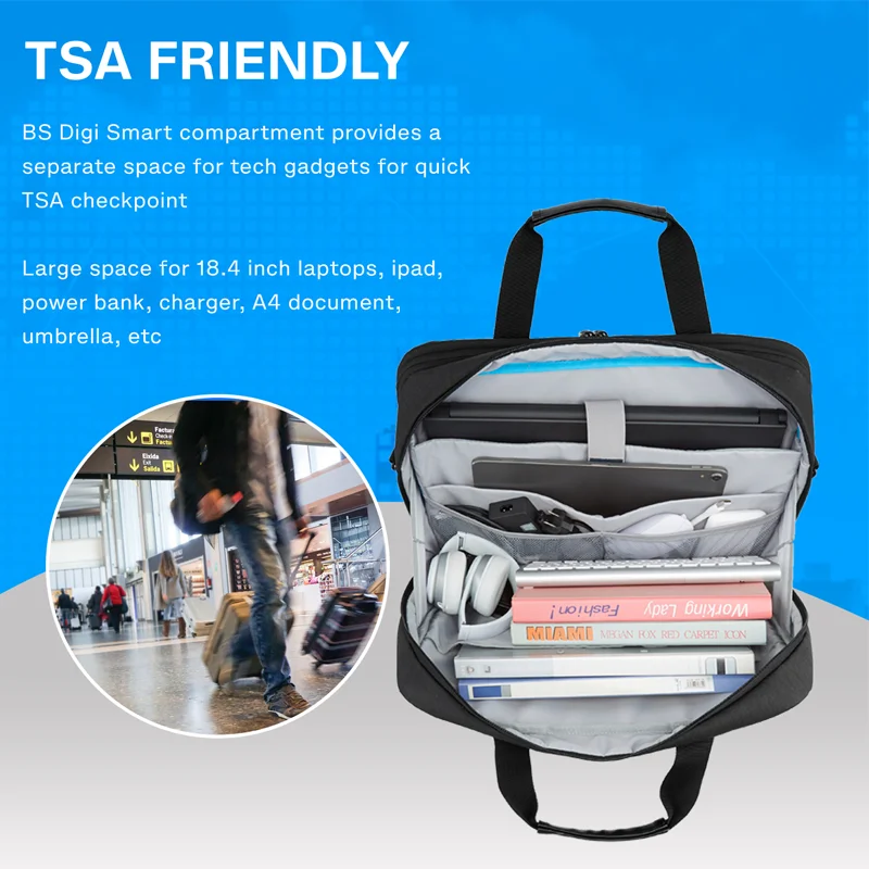 BAGSMART 17.3 Inch Expandable Laptop Bag Men Women Computer Bag Laptop Briefcase Laptop Shoulder Bag for Business Work Travel
