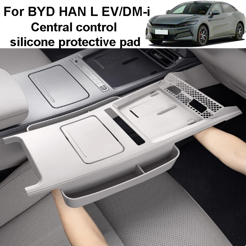 

For BYD HAN L EV/DM-i 2025 2026 Car All-inclusive Central Control Silicone Protect Pad Wireless Charging Pad Interior Accessory