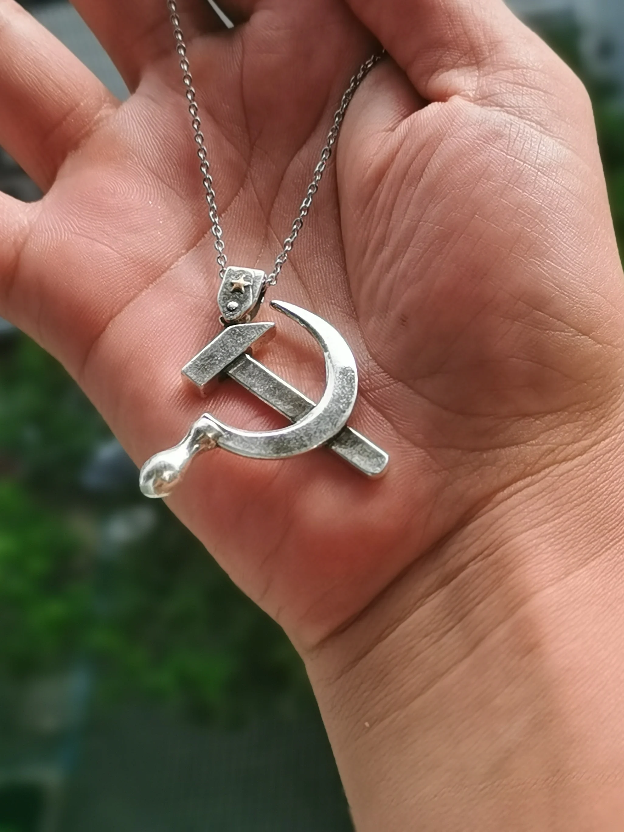 Y2k Charms USSR Faith Hammer and Sickle Pendants Cool Necklace Men\'s Punk Jewelry Chains Boy EDC Gadgets Lovers Girls Gifts