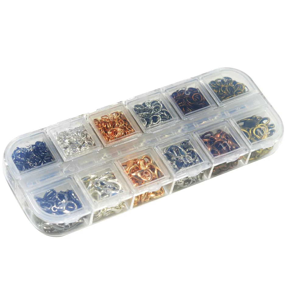 792 قطعة مشبك قفل مخلب مشبك ستة ألوان مجوهرات مطلية موصلات DIY بها بنفسك إصلاح سوار قلادة مشبك قفل