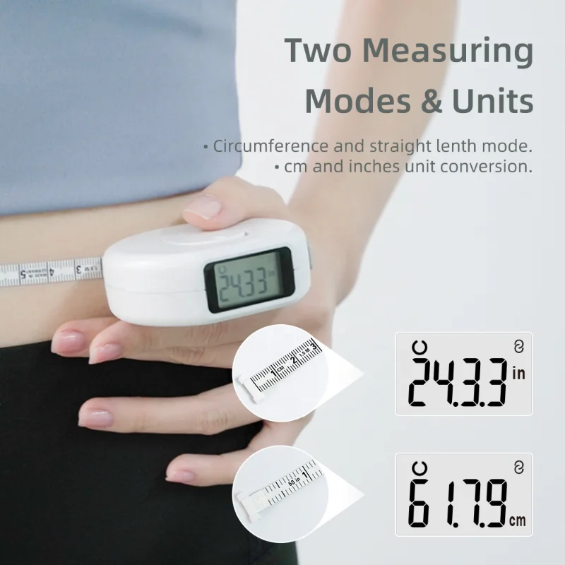 Smart Body Tape Measure Digital Body Measure Tape Soft Retractable Self Tightening Bust Waist Hip Circumference Measuring Tape