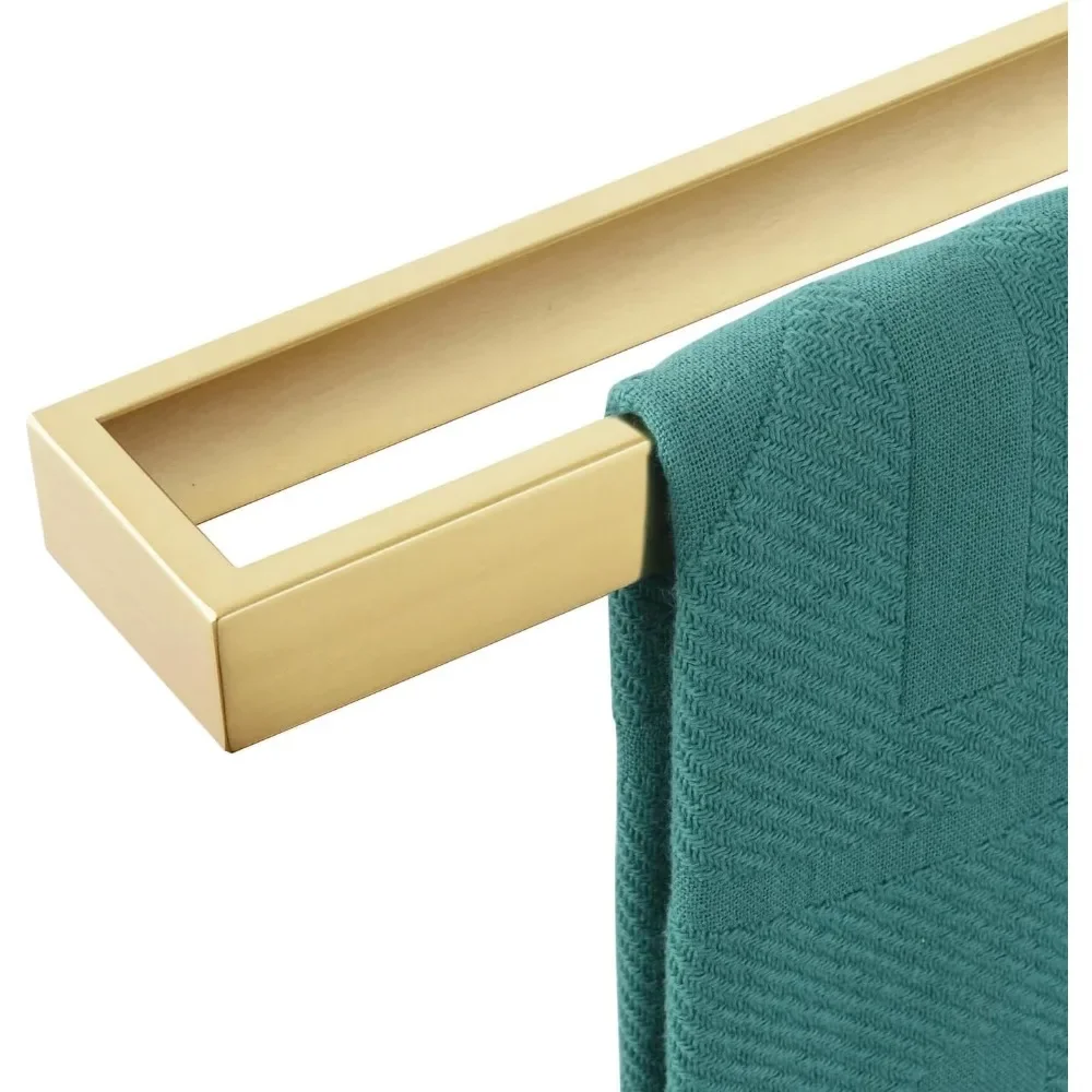 

Brushed Gold 20 Inch Towel Bar Wall Mounted Kitchen Bathroom Stainless Steel Holder Rack