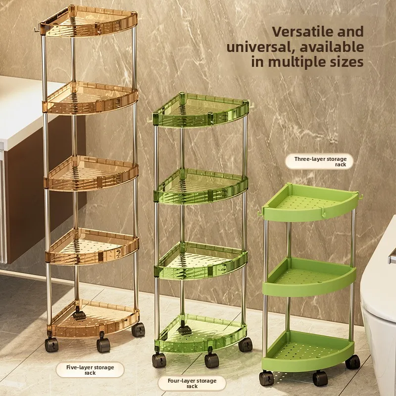 Bathroom Storage Rack Multi-layer Organizer Shelf for Toilet Dormitory Home Use Movable Convenience Store Daily Essentials Colle