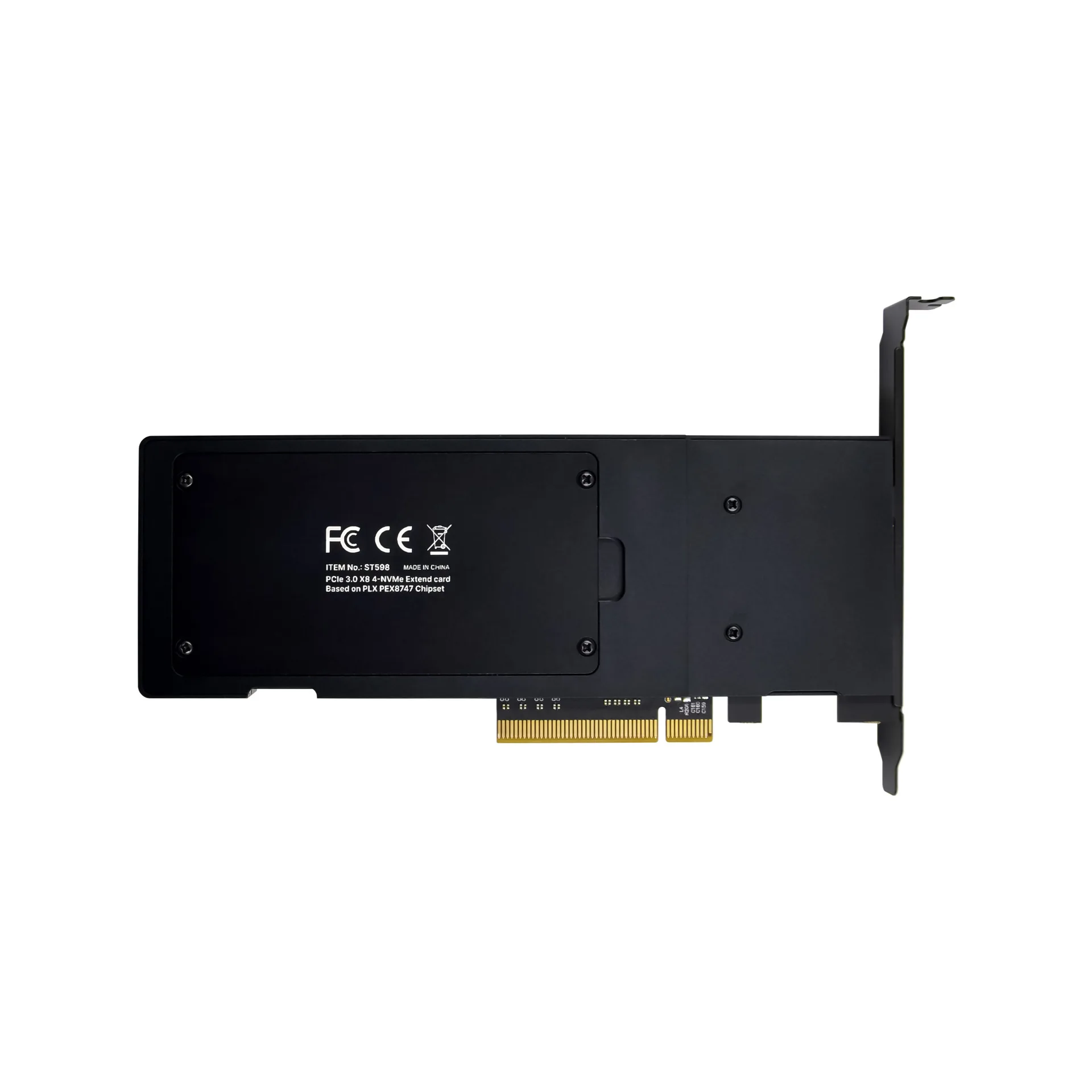 Four-Disk M.2 Adapter card PCIe3.0 to four-port NVMe SSD semi-high full speed PEX8747