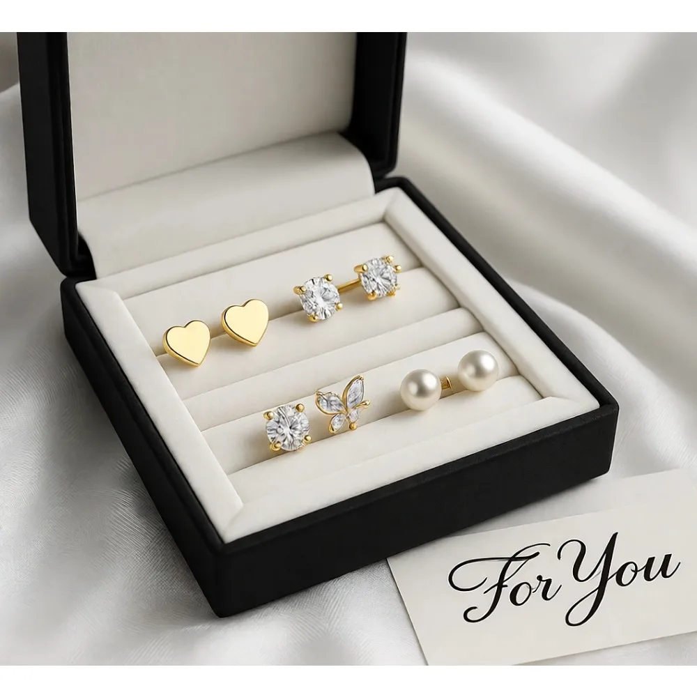 

Золотые серьги-гвоздики из хирургической стали с плоской задней частью для чувствительных ушей, без никеля, гипоаллергенные, набор из 12 пар