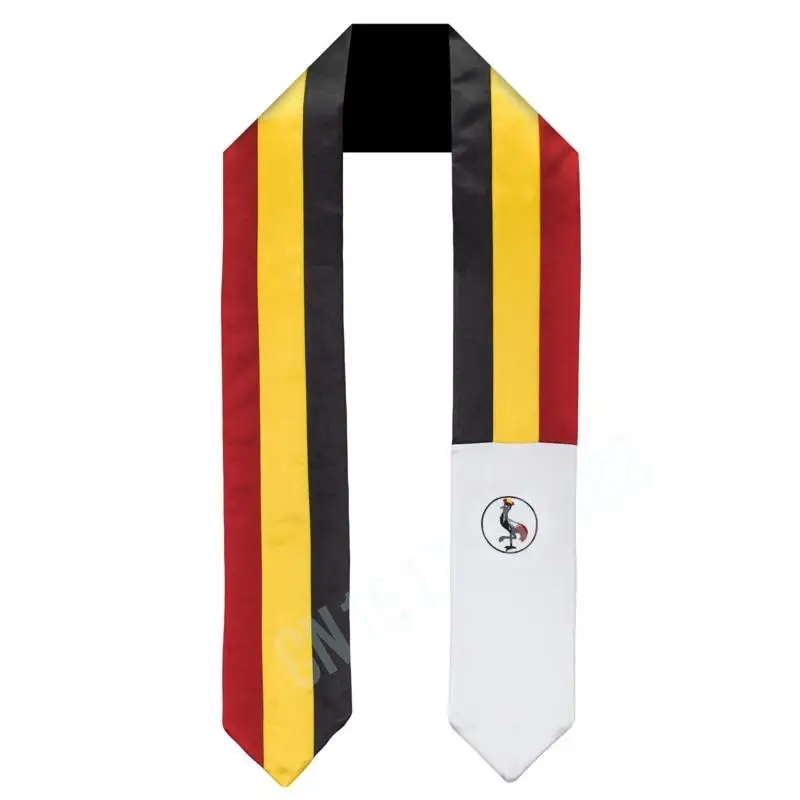 Uganda Flag Scarf Top Print Graduation Sash Stole International Study Abroad Adult Unisex Party Accessory