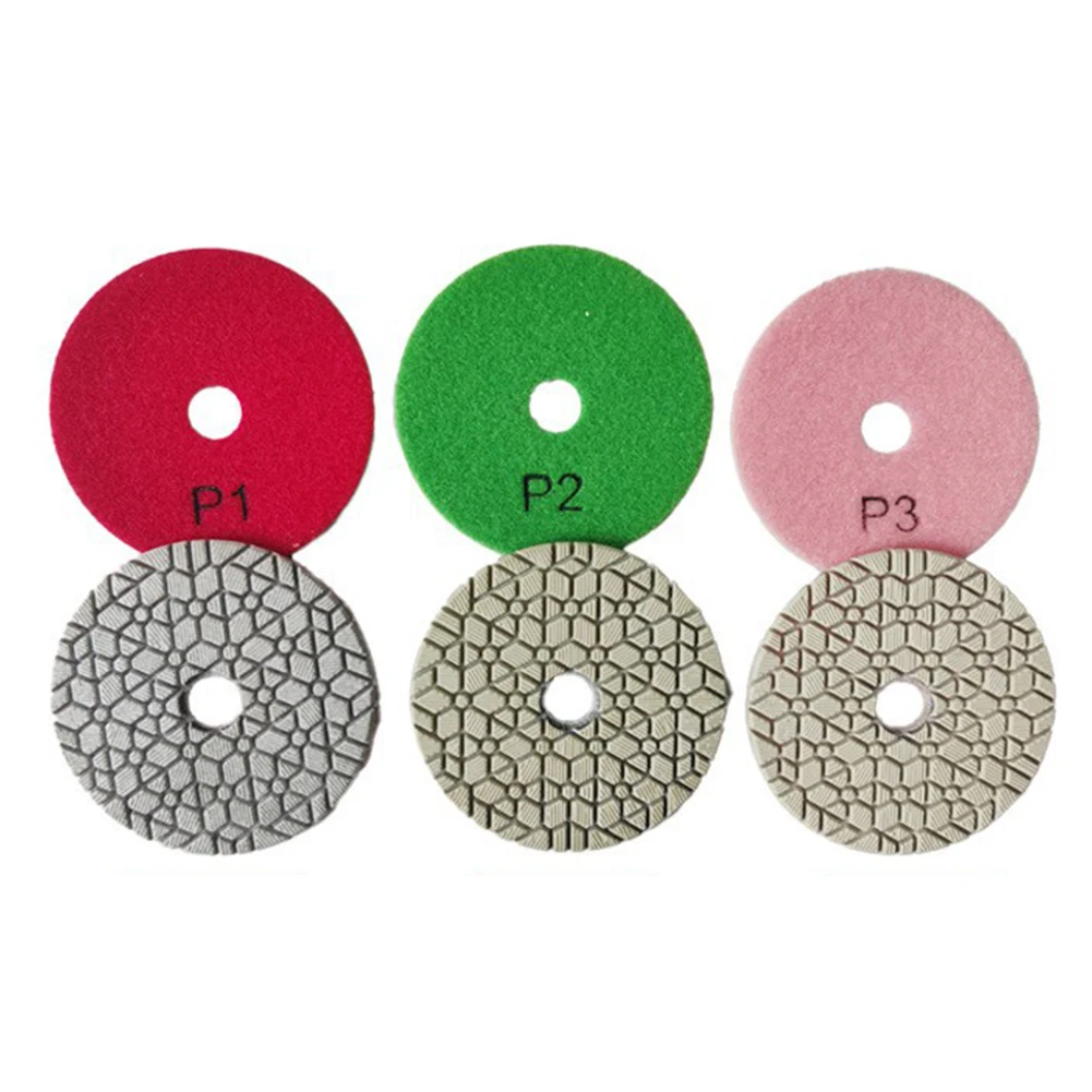

1/3pcs Polishing Pads 3 Step 4 Inch Emery Polishing Pad Set 4 Inch/100mm Grinding Disc For Granite Tile Marble Polishing Pads