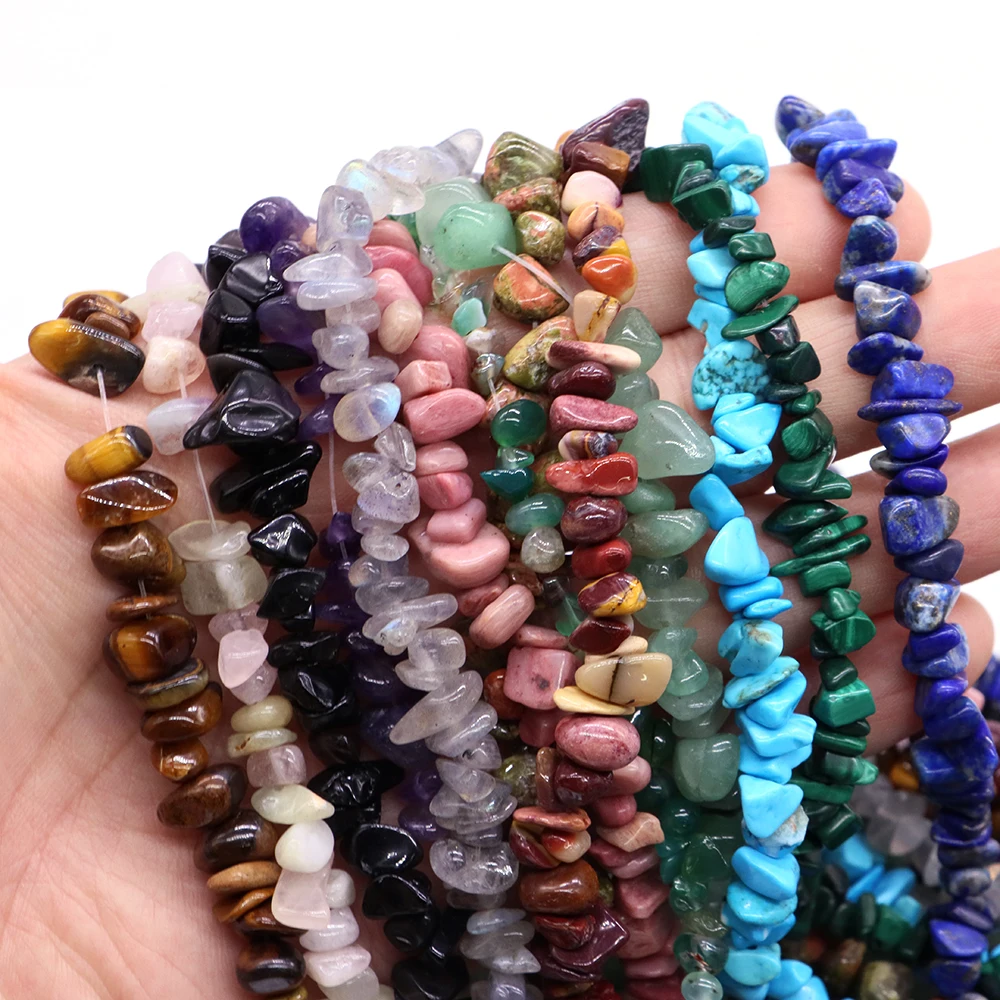 

16" Natural Irregular Stone Chips Beads 5-8mm Crystal Agate Amethysts Gravel Beads For DIY Jewelry Bracelet Necklace Wholesale