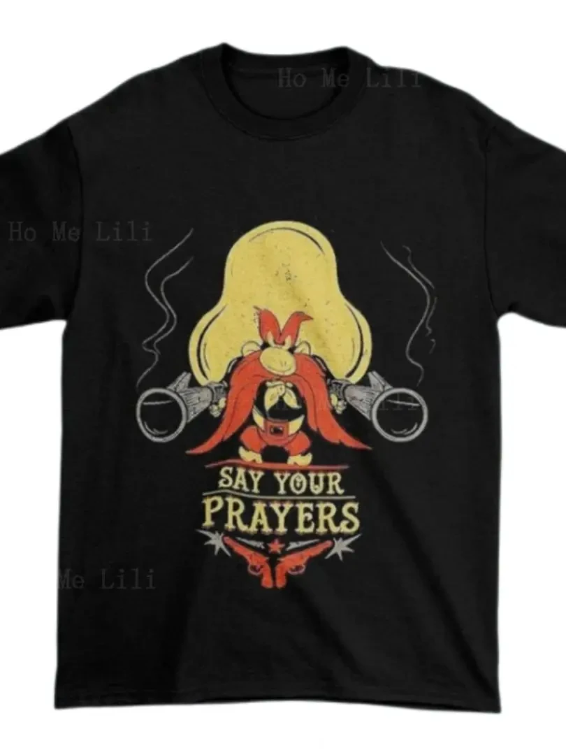 Looney Tunes Foghorn Leghorn Sam Say Your Prayers Vintage Sports Mens T-Shirts High Quality