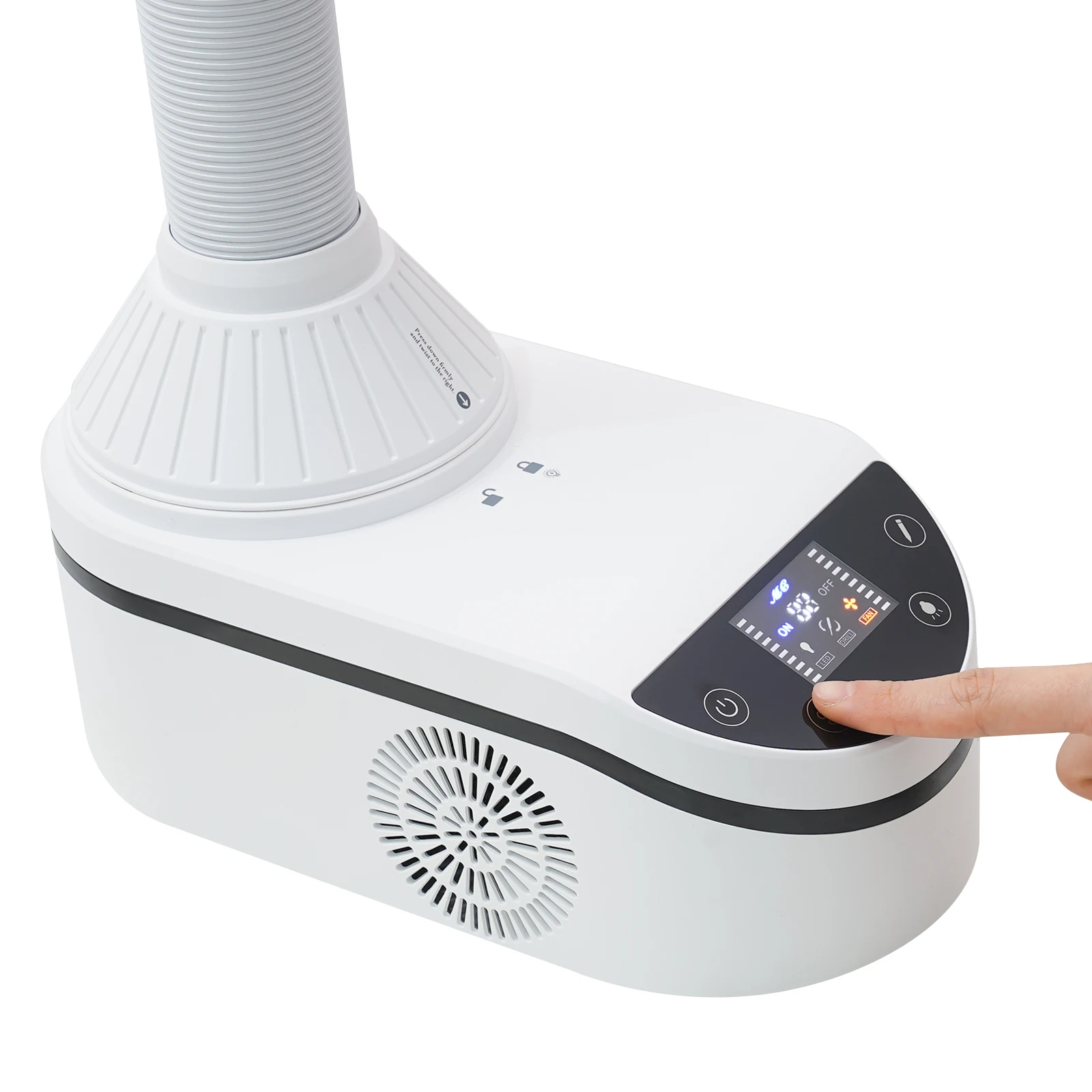 230W 360° Rotation Nail and Dental Dual-Use Desktop Vacuum Cleaner, 4500rpm Tabletop Nail Dust Collecting Machine with an LED Spotlight, Adjustable Speed Grinding Cleaning Device for Adsorbing the Polishing Dust - view 2