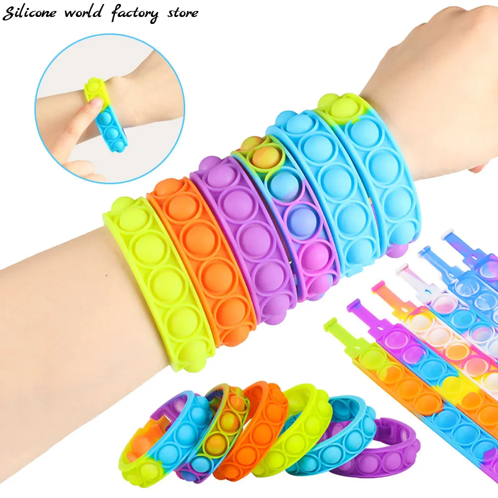 

Silicone World Pops Bubble Decompression Bracelet Stress Relief Toy Anti Stress Relief Colorful Silicone Bracelet Adult Kids Toy