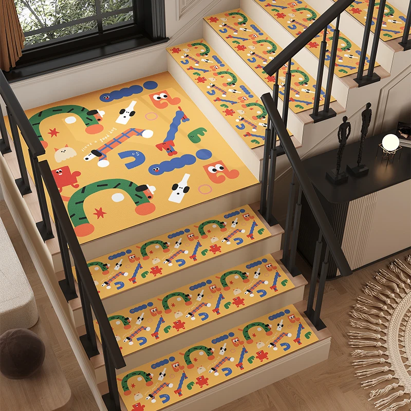 

Graffiti Cartoon Carpet, Stair Step Mats, Absorbent Leather Floor Mat, Stairs Rug, Kitchen, Laundry Room, Anime Area Rugs