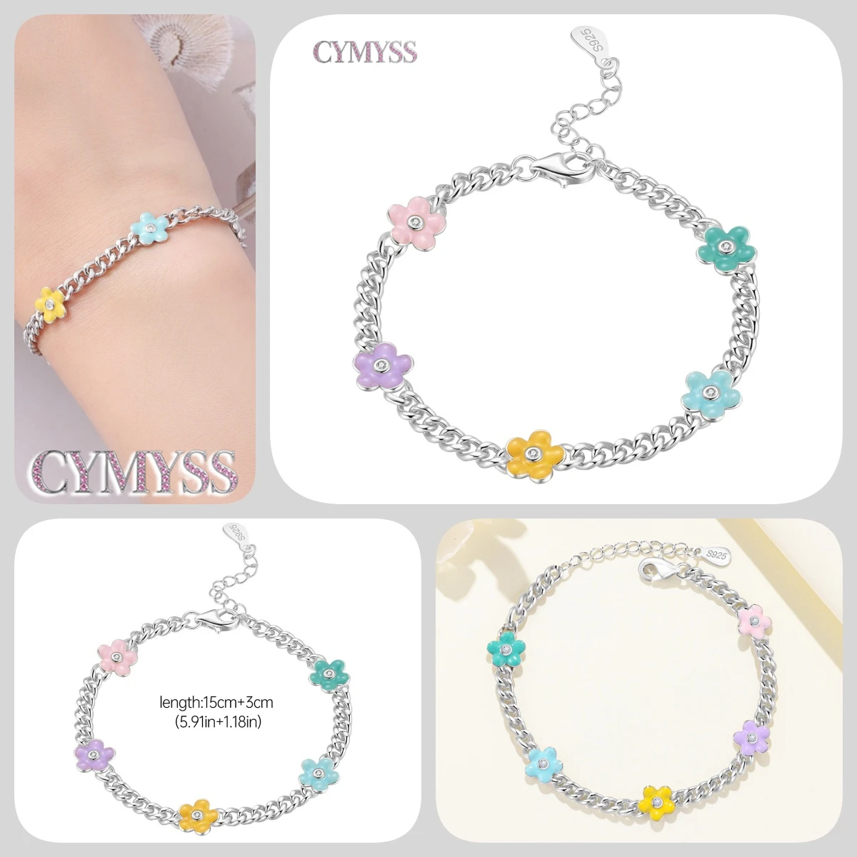Zierliches Tennisarmband aus 925er Sterlingsilber mit Schmetterlingsanhänger und eingelegtem Zirkonia, edler Schmuck für Frauen, Hochzeits- und Geburtstagsgeschenk – Detail 5