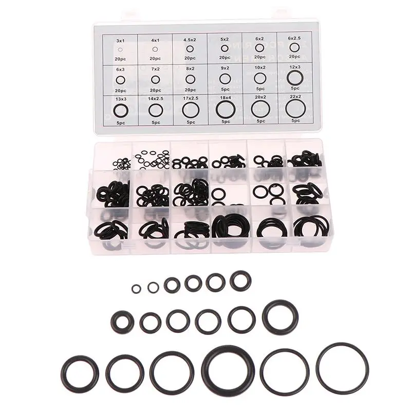 

⭐ 225/265Pcs Sealing Elastic Band Rubber O Ring Set Gaskets Seal Nitrile Rubber Bands High Pressure O-Rings Repair Kit
