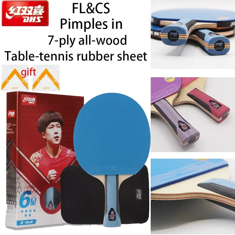 

DHS 6 Star Color Table Tennis Racket 7 Star Ping Pong Paddle Racket Bat Hurricane 9 Sticky Forehand Rubber Hurricane 3 Backhand