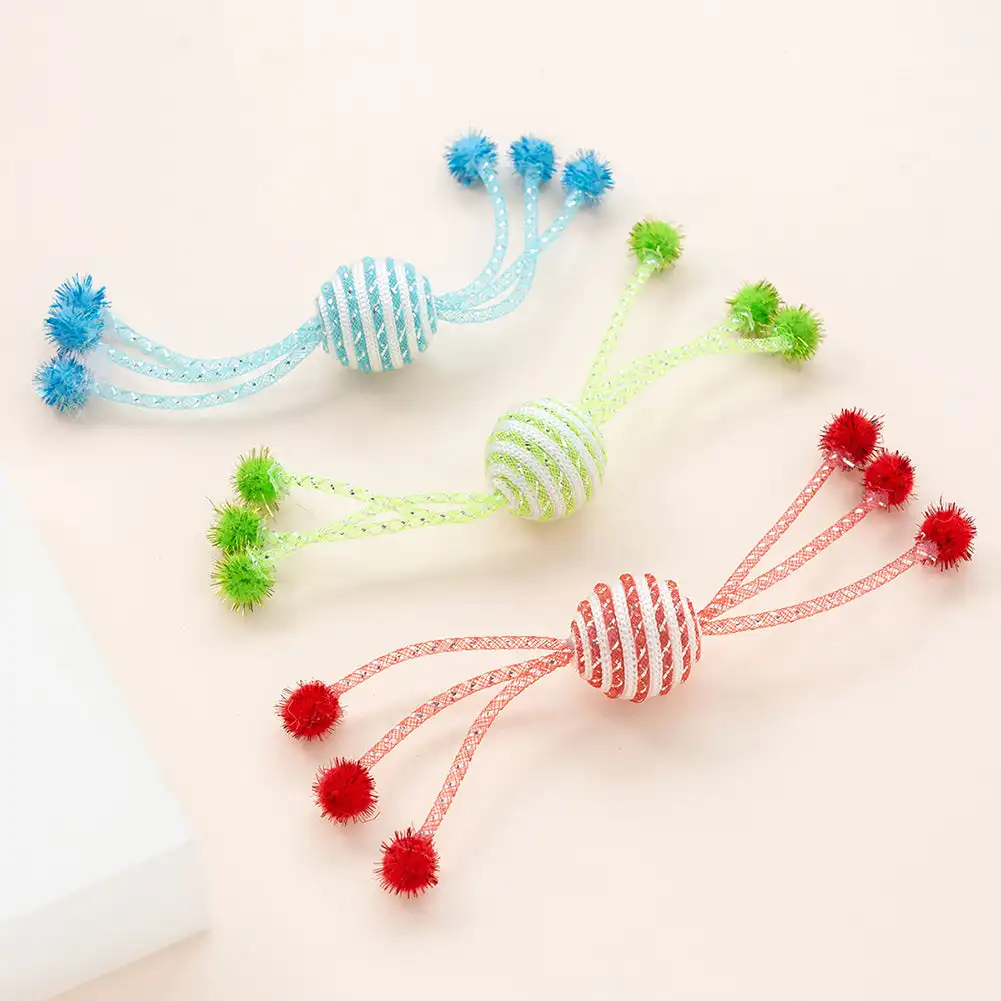 Cat Toy Wool Ball Interactive Cat Toy Sticks Toys for Cats Paw Grinder Bite-resistant Cats Toys Kitten Scratcher Pet Products