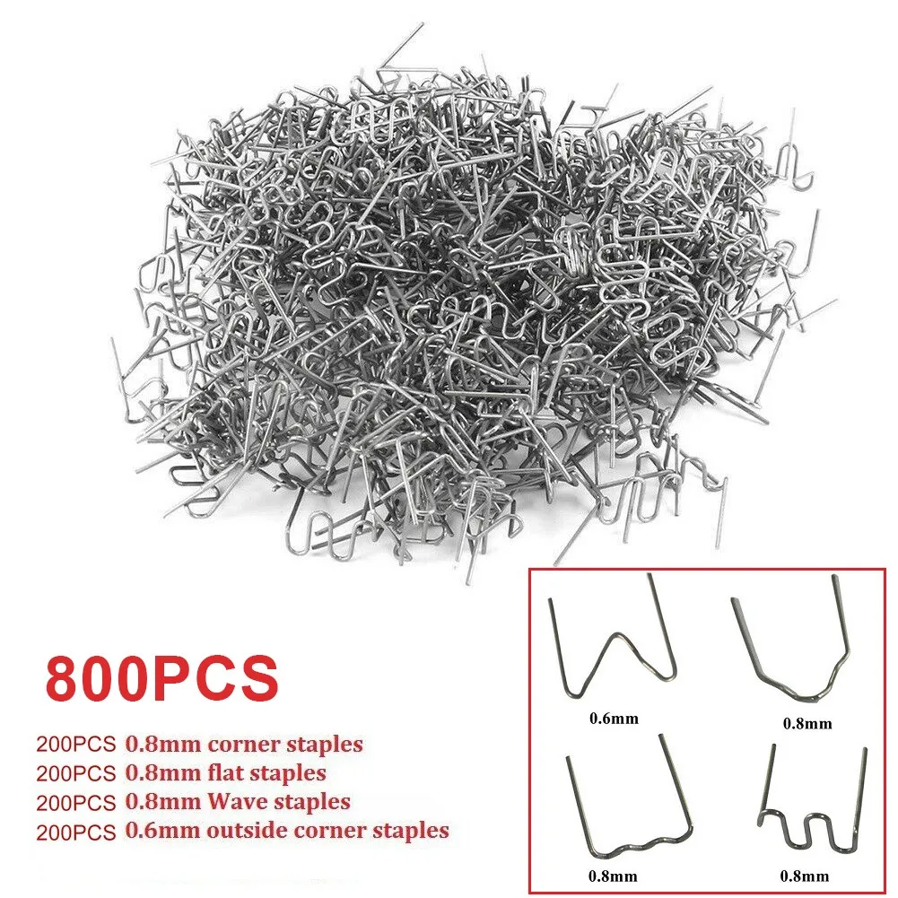 

0.8mm/0.6mm 0.8S Type Welding Nail*200pcs For Car Bumper Plastic Welder Repair Tool 0.8V Type Welding Nail*200pcs Kit Set