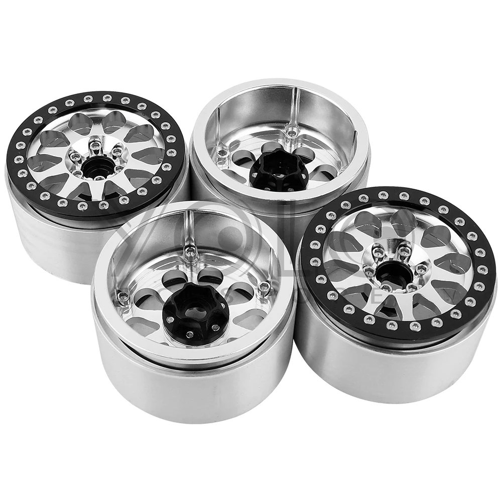 2/4Pcs 2.2 Inch Beadlock Wheel Hub Rim Rims Aluminum Alloy for TRX4 TRX6 Axial SCX10 III  1/10 RC Crawler