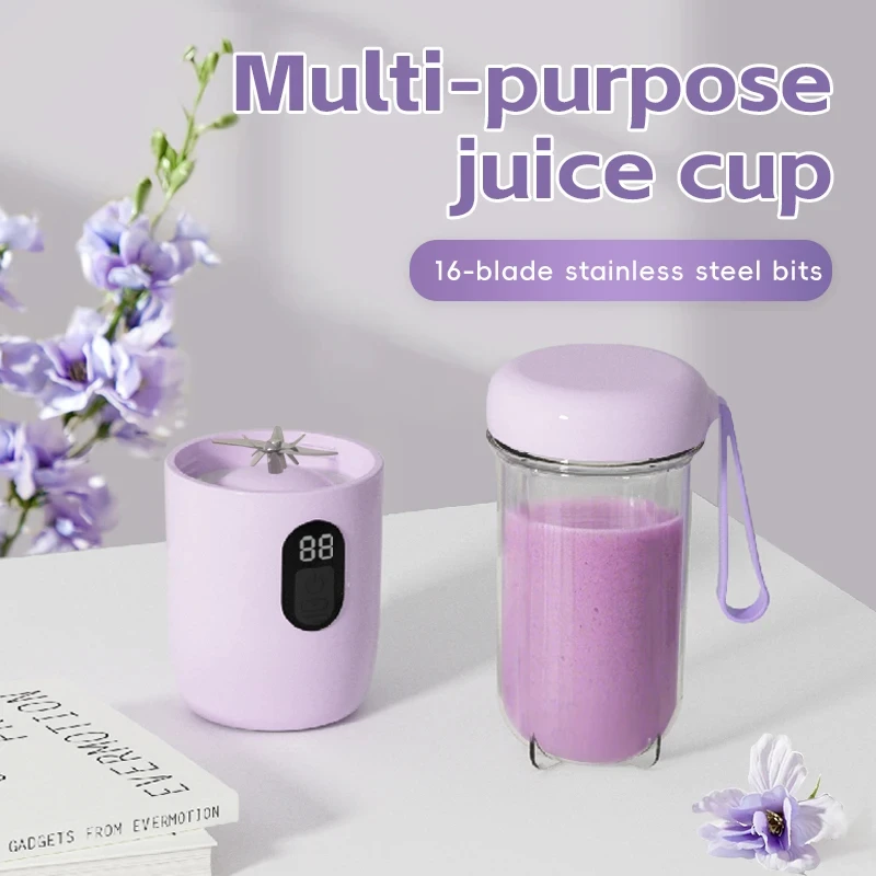 HOMEFISH Blender USB Rechargeable Cordless Mini Juicer Mixer for Smoothie Shake Protein Travel Sports Bottle Juicer Cup image 5