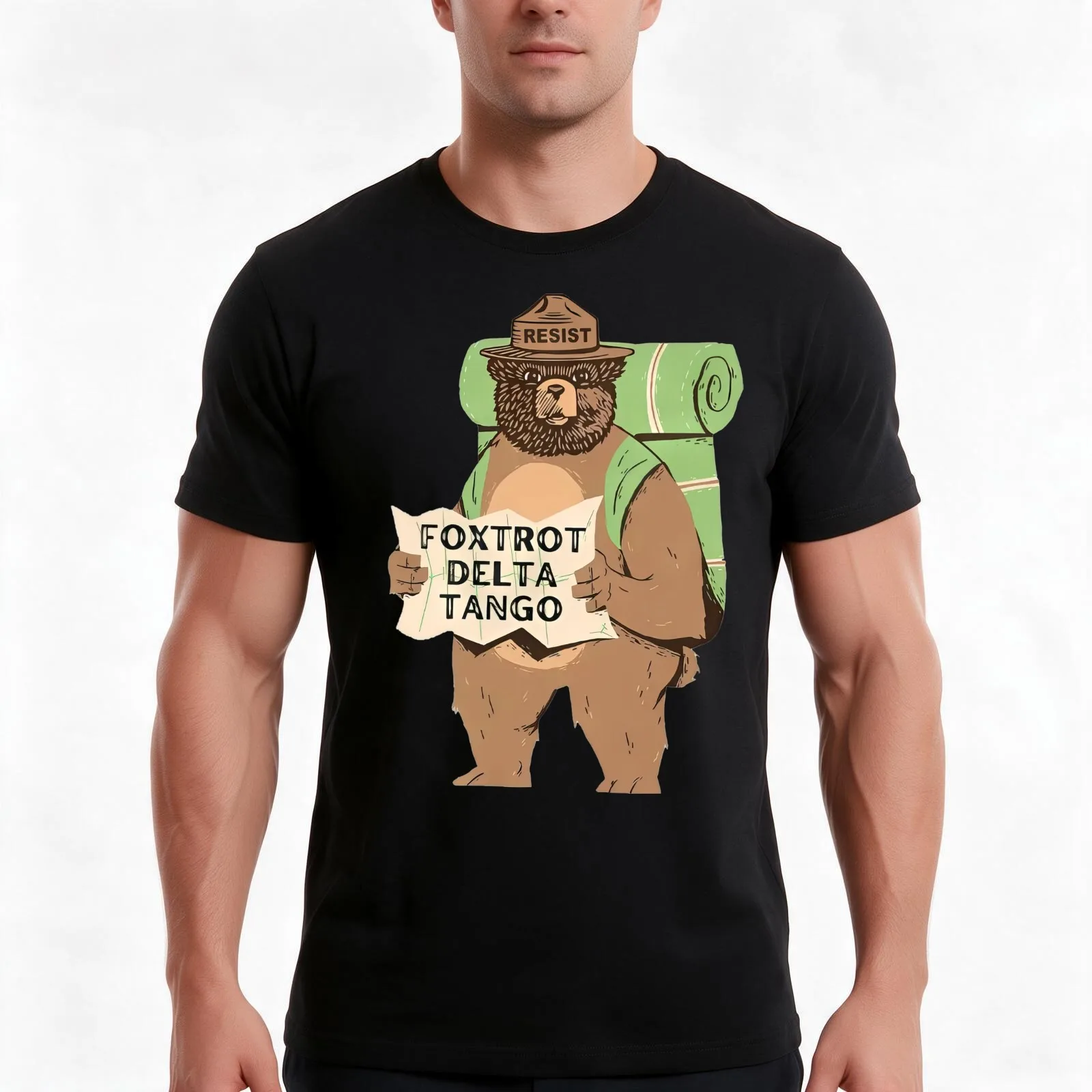 Foxtrot Delta Tango T-Shirt, Summer Casual Cotton Tee, Oversized Streetwear Tops, Vintage Graphic Print, Loose Fit Short Sleeve