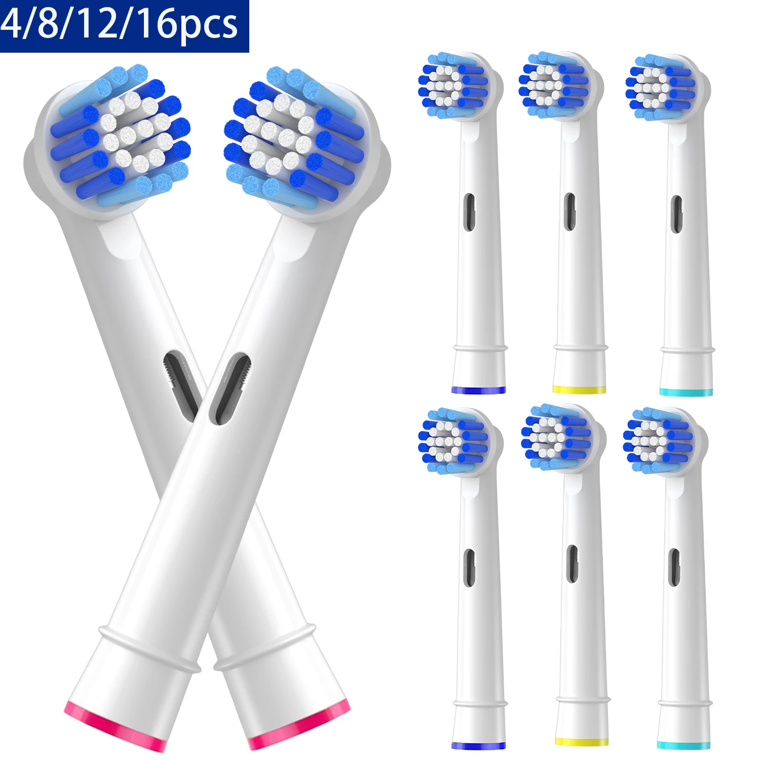 4-16 peças de Cabeçotes de Escova de Dentes Elétrica Profissional para Substituição Oral B, Refil Pro100/1000/1500/4000/5000/7000/8000/9600