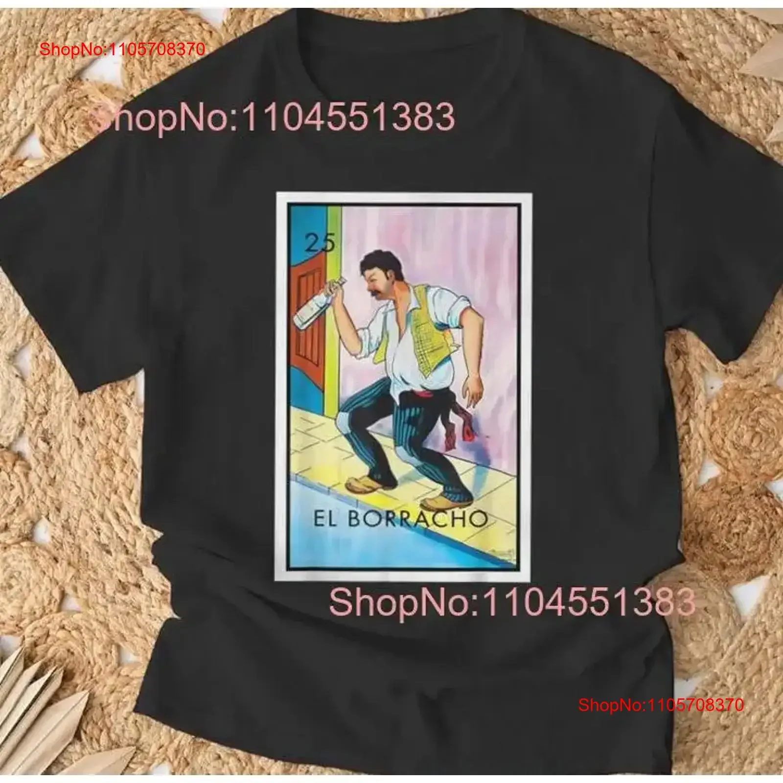 El Tomador Card Mexican Lottery T Shirt Size S 5XL vintage Washed Unisex streetwear graphic Slightly Soft Top For Everyday Wear