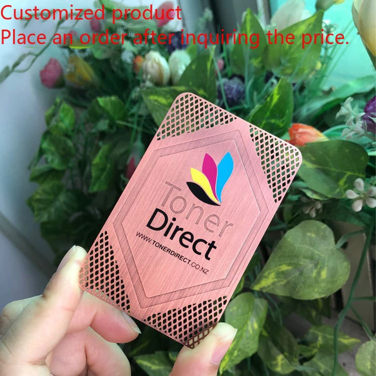 

Customized query High Demand Premium Rose Gold Finish Brushed Stainless Steel Metal Business Cards with Elegant Professional Ima