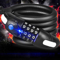 120Cm 4-Digit Combination Bike Heavy Duty Cable Lock For Bicycle Mountain Bike Motorcycle Scooter Sturdy Anti-Corrosion Password