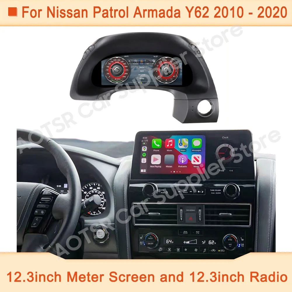 

Android Car Multimedia Player For NISSAN PATROL Armada Y62 For Infiniti QX80 2010 - 2020 Instrument Dashboard Display Meter 1Din