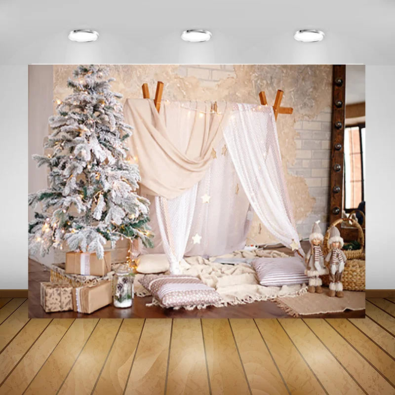 

SHUOZHIKE Christmas Photography Background Christmas Tree Backdrops For Photo Studio Props SDJ-03