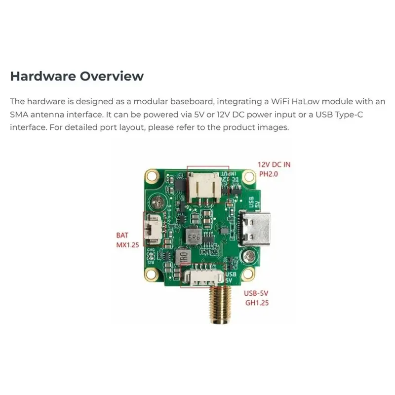 M52K-For Recamera 2002 Base Board Wifi Halow 902-928Mhz Expansion Module For Recamera 2002, For Recamera 2002W
