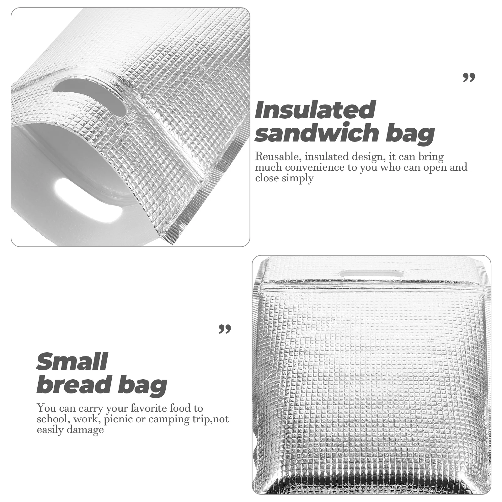

10pcs Insulated Bags Reusable Aluminum Foil Sandwich Snack Bread Portable Thermal Carrier 25x35cm Household Cookies Bag Washable