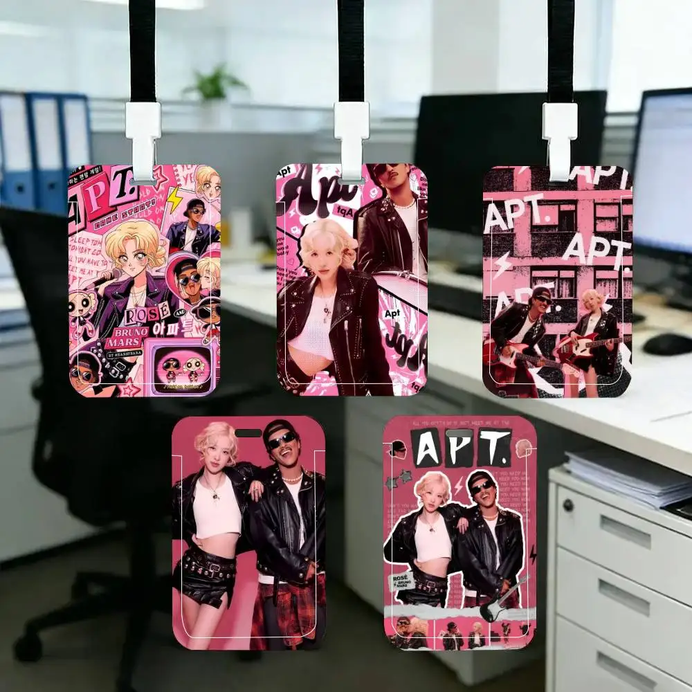 Bruno R-Rose Mars APT ID Card Holder Neck Strap Pendant Door Badge Holder Lanyards Keychain Work Credential Case Gift